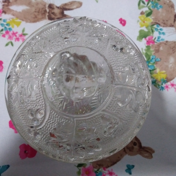 Glass embossed candy / sugar dish - Picture 3 of 4